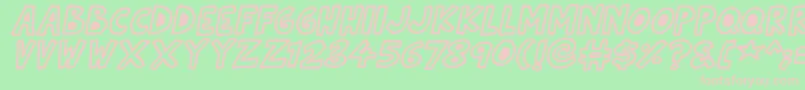 Natural Toons Italic Font – Pink Fonts on Green Background