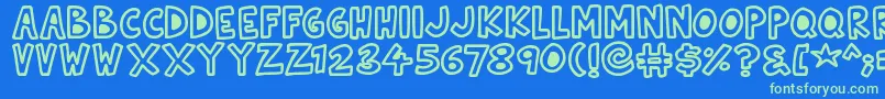 Natural Toons Font – Green Fonts on Blue Background