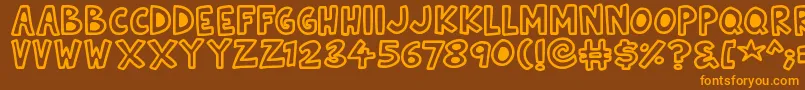 Natural Toons Font – Orange Fonts on Brown Background