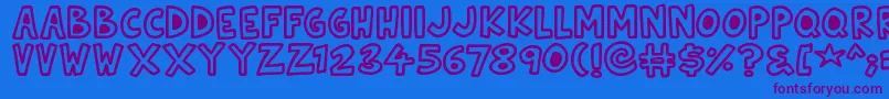 Natural Toons Font – Purple Fonts on Blue Background