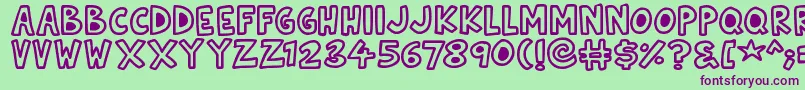 Natural Toons Font – Purple Fonts on Green Background