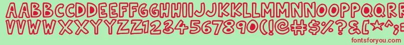 Natural Toons Font – Red Fonts on Green Background