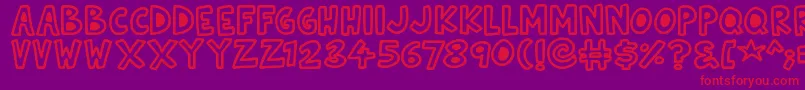 Natural Toons Font – Red Fonts on Purple Background