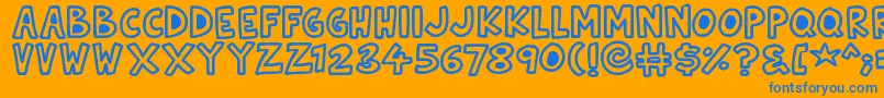 Natural Toons Font – Blue Fonts on Orange Background