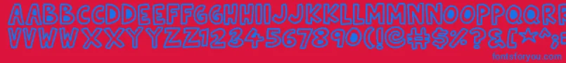 Natural Toons Font – Blue Fonts on Red Background