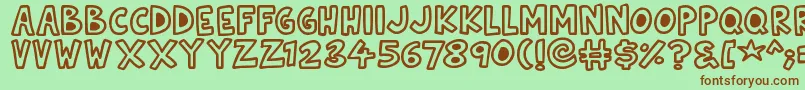 Natural Toons Font – Brown Fonts on Green Background