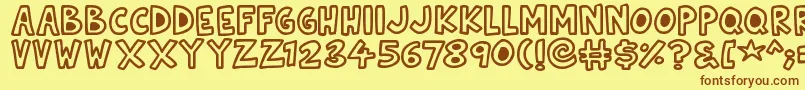 Natural Toons Font – Brown Fonts on Yellow Background