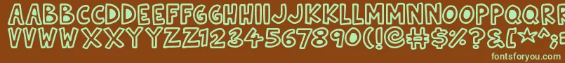 Natural Toons Font – Green Fonts on Brown Background