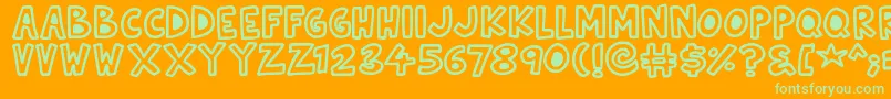 Natural Toons Font – Green Fonts on Orange Background