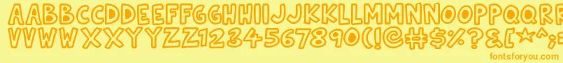 Natural Toons Font – Orange Fonts on Yellow Background