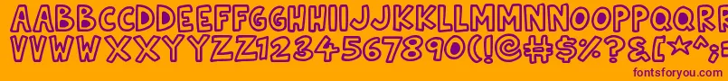 Natural Toons Font – Purple Fonts on Orange Background