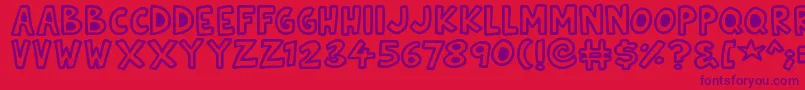 Natural Toons Font – Purple Fonts on Red Background