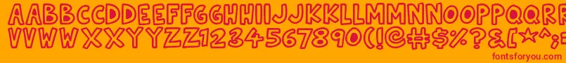 Natural Toons Font – Red Fonts on Orange Background