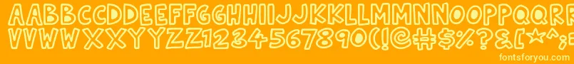 Natural Toons Font – Yellow Fonts on Orange Background