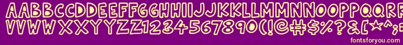 Natural Toons Font – Yellow Fonts on Purple Background