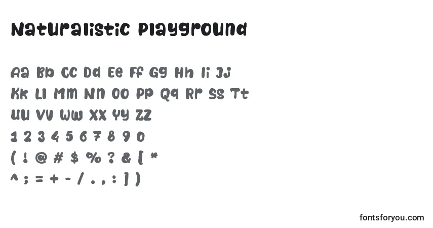 Шрифт Naturalistic Playground – алфавит, цифры, специальные символы