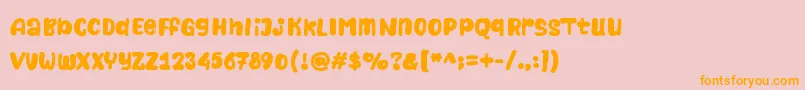 Naturalistic Playground Font – Orange Fonts on Pink Background