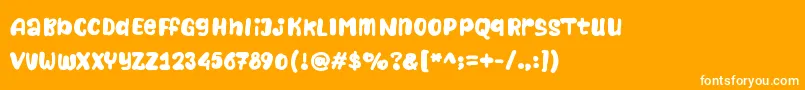 Naturalistic Playground-Schriftart – Weiße Schriften auf orangefarbenem Hintergrund