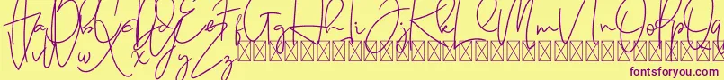 Naturally Font – Purple Fonts on Yellow Background