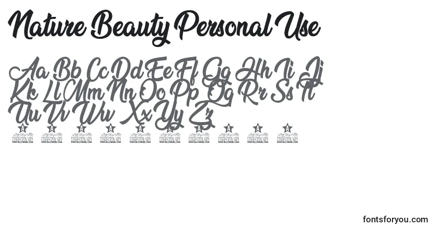 Nature Beauty Personal Use-fontti – aakkoset, numerot, erikoismerkit