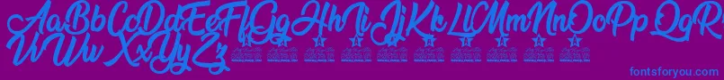 Nature Beauty Personal Use Font – Blue Fonts on Purple Background