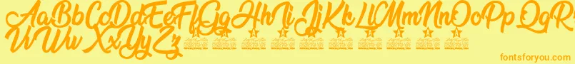 Nature Beauty Personal Use Font – Orange Fonts on Yellow Background