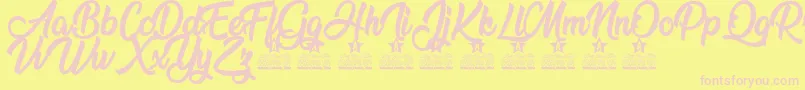 Nature Beauty Personal Use Font – Pink Fonts on Yellow Background