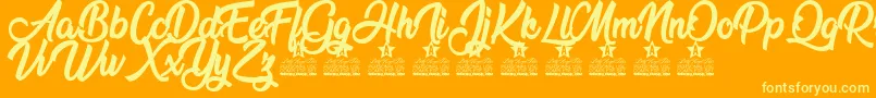 Nature Beauty Personal Use Font – Yellow Fonts on Orange Background