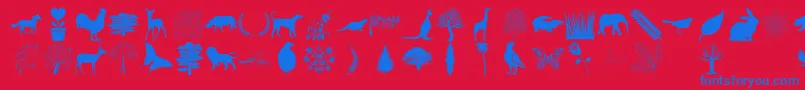 フォントNature Pro – 赤い背景に青い文字