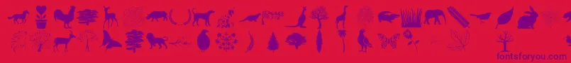 フォントNature Pro – 赤い背景に紫のフォント