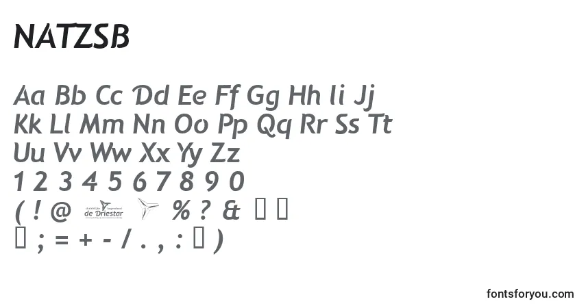 Fuente NATZSB   (135359) - alfabeto, números, caracteres especiales