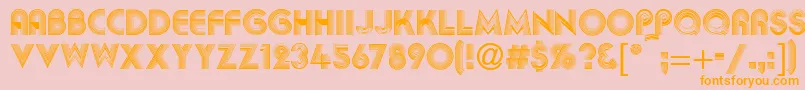 AbigilRegular-Schriftart – Orangefarbene Schriften auf rosa Hintergrund