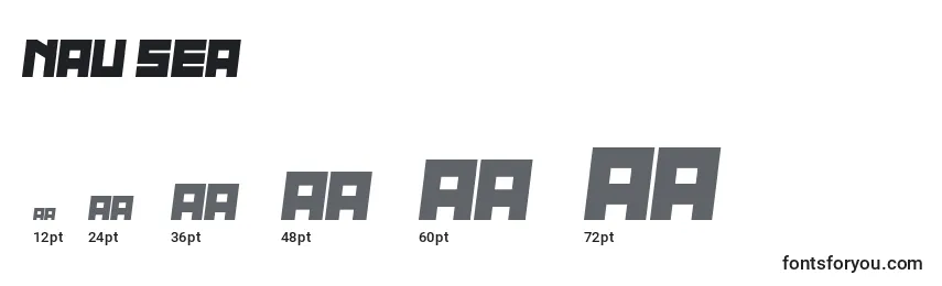 Размеры шрифта Nau Sea