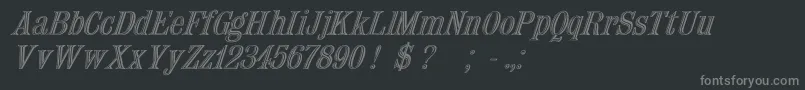 Nauert Italic Font – Gray Fonts on Black Background