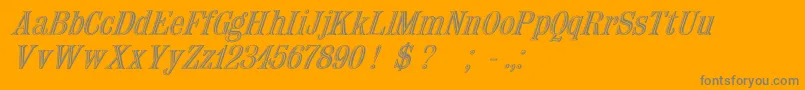 fuente Nauert Italic – Fuentes Grises Sobre Fondo Naranja