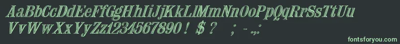 Nauert Italic Font – Green Fonts on Black Background