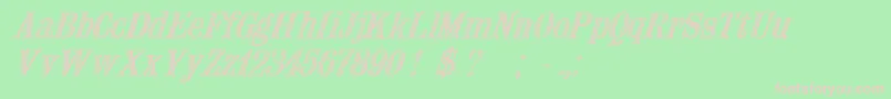 Nauert Italic Font – Pink Fonts on Green Background