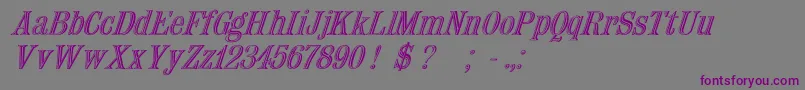Nauert Italicフォントについての詳細 フォントNauert Italic – 紫色のフォント、灰色の背景