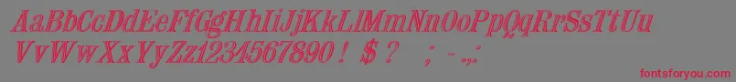 Nauert Italicフォントについての詳細 フォントNauert Italic – 赤い文字の灰色の背景
