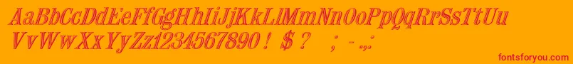 Nauert Italic Font – Red Fonts on Orange Background