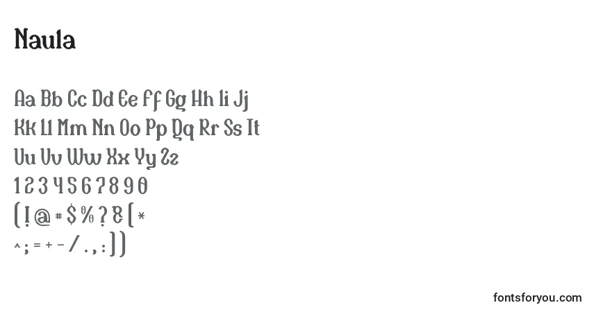 Fuente Naula - alfabeto, números, caracteres especiales