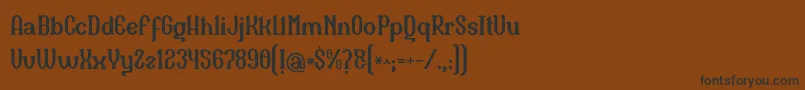 フォントNaula – 黒い文字が茶色の背景にあります