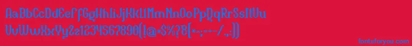 Naula Font – Blue Fonts on Red Background