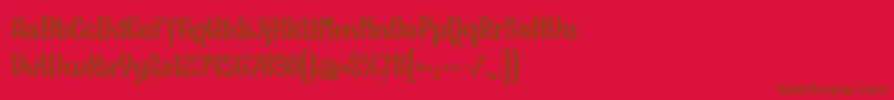 Czcionka Naula – brązowe czcionki na czerwonym tle