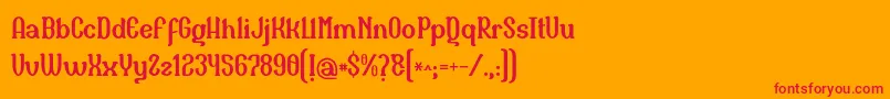 Naula Font – Red Fonts on Orange Background