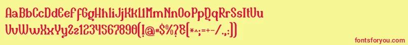 Naula Font – Red Fonts on Yellow Background