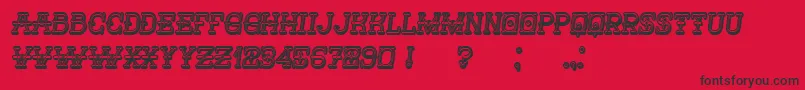 Nautica3D Italic-Schriftart – Schwarze Schriften auf rotem Hintergrund