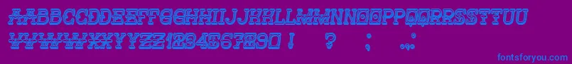 フォントNautica3D Italic – 紫色の背景に青い文字
