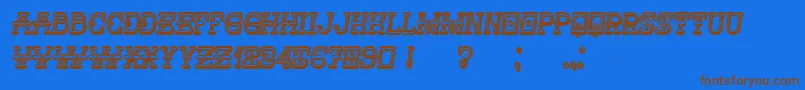Czcionka Nautica3D Italic – brązowe czcionki na niebieskim tle