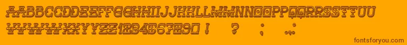 Nautica3D Italic-Schriftart – Braune Schriften auf orangefarbenem Hintergrund